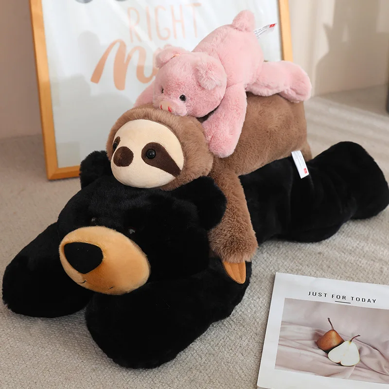 

45/55/65 см популярная плюшевая игрушка креативное животное плюшевая кукла лежачий енот лиса крокодил ленивец лучшие игрушки для маленьких детей подарок на день рождения