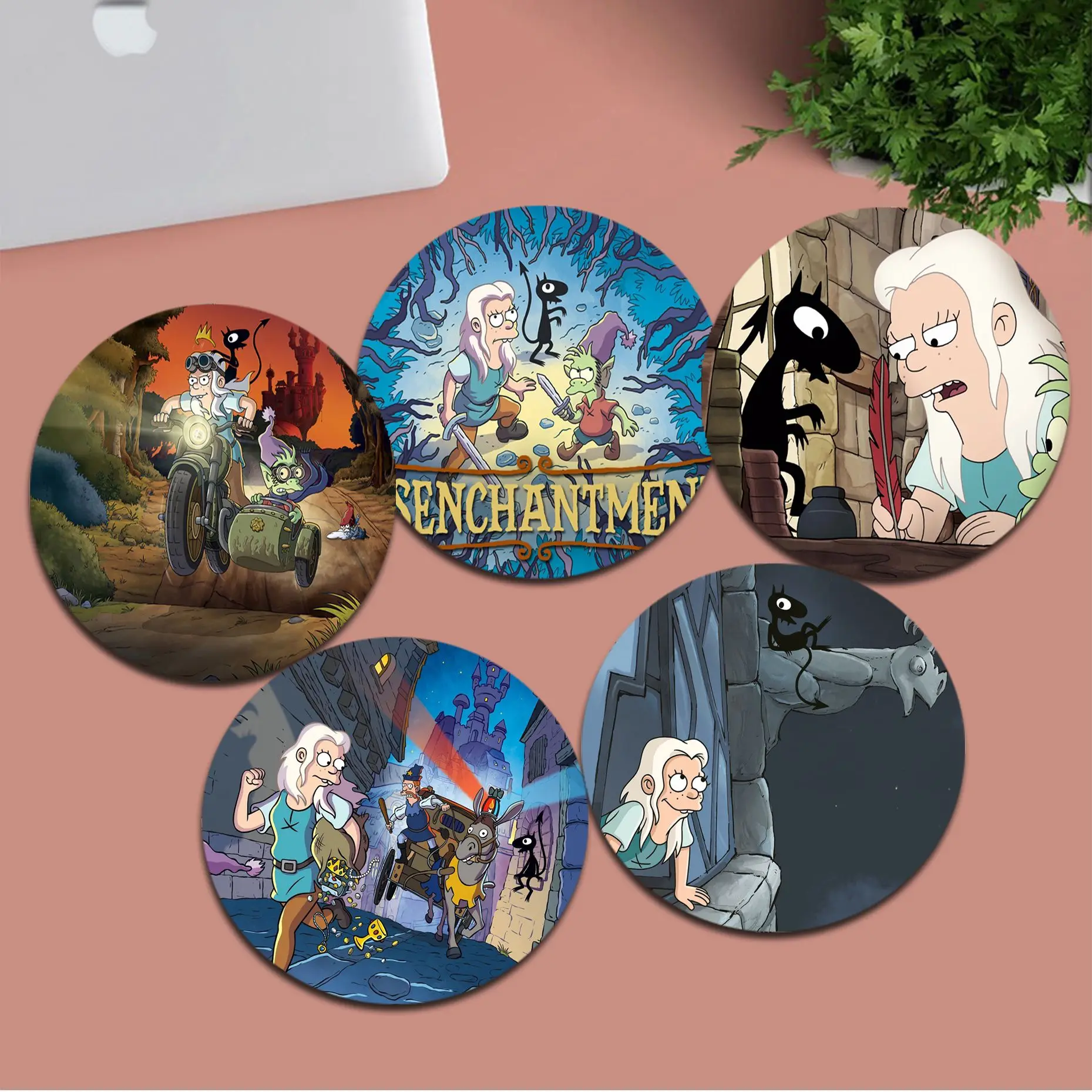 

Disenchantments Mousepad Animation Round Big Promotion Table Mat Student Mousepad Computer Keyboard Pad Games Desk Accessories