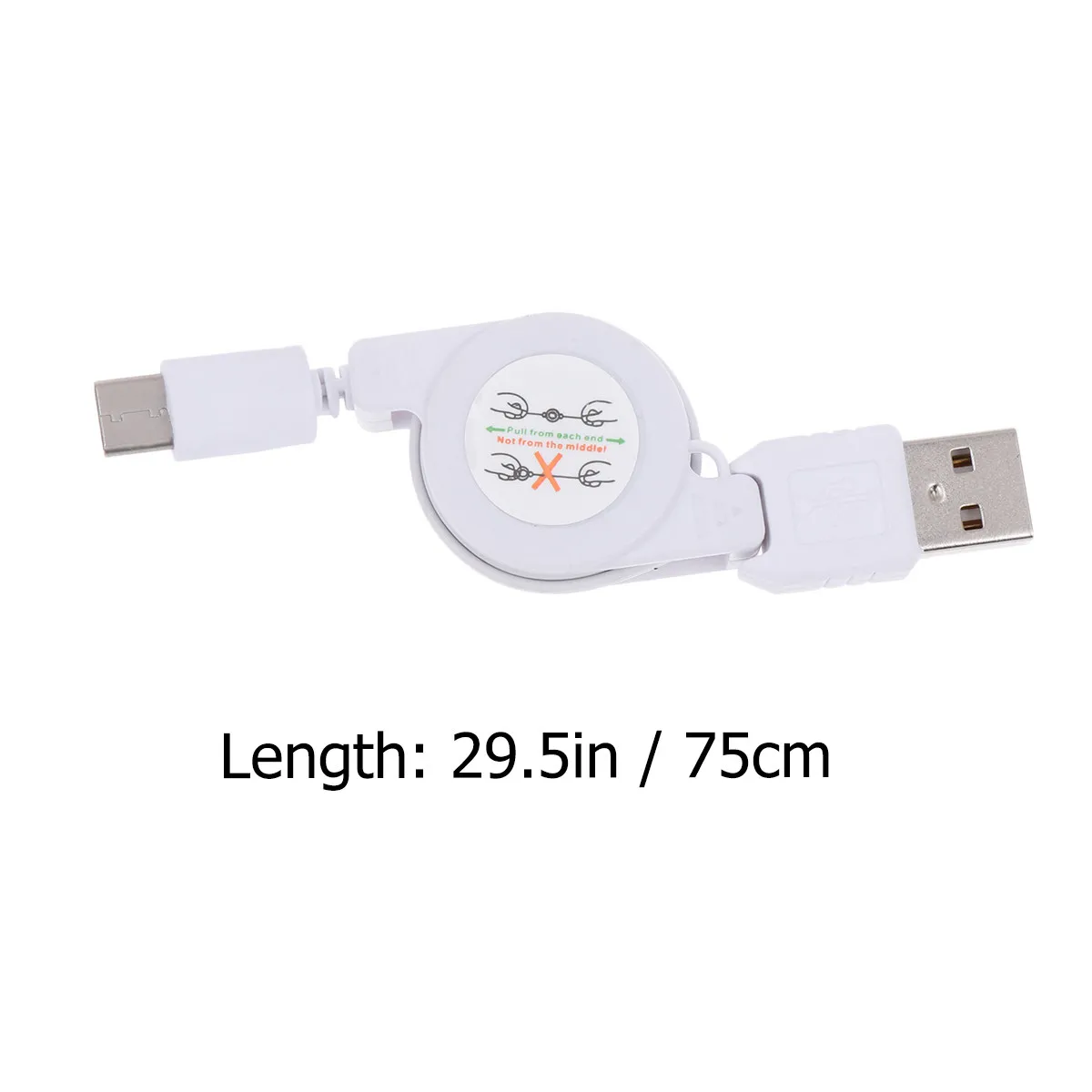 USB 3.1 Portable Retractable Type-C Charging Cable Fast Charge Data Sync Cord High-Speed Charger Cord for Phones