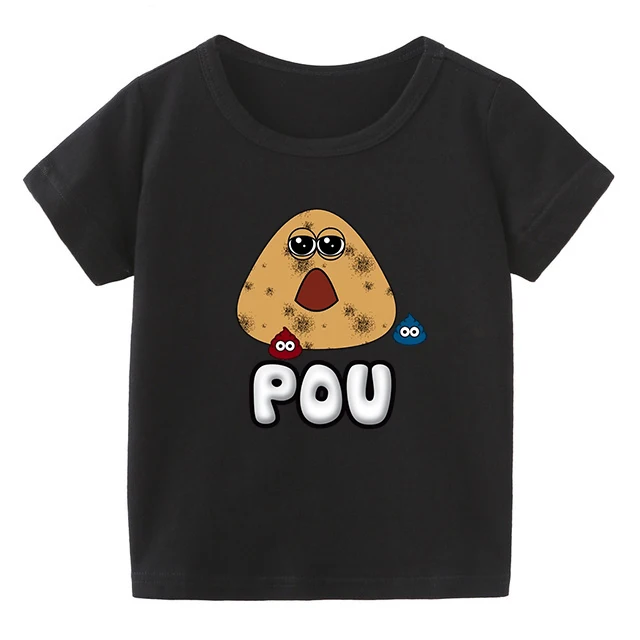 

Boys POU Cute Pattern Girls T Shirt Short Sleeve Tops Cotton Funny Game Print Tshirt Clothing