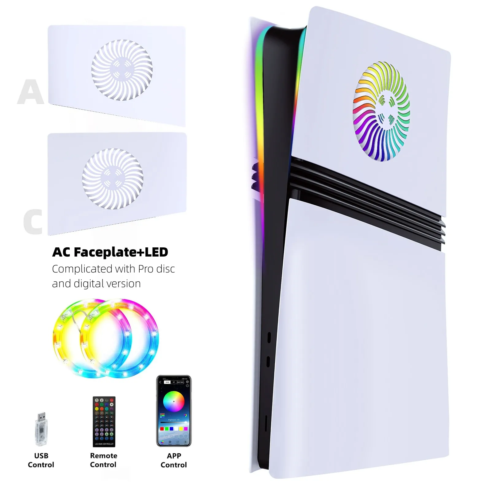 Picture 7: Accessories For PS5 Pro Disc&Digital Upper Part AC Faceplate Vent Plastic Shell