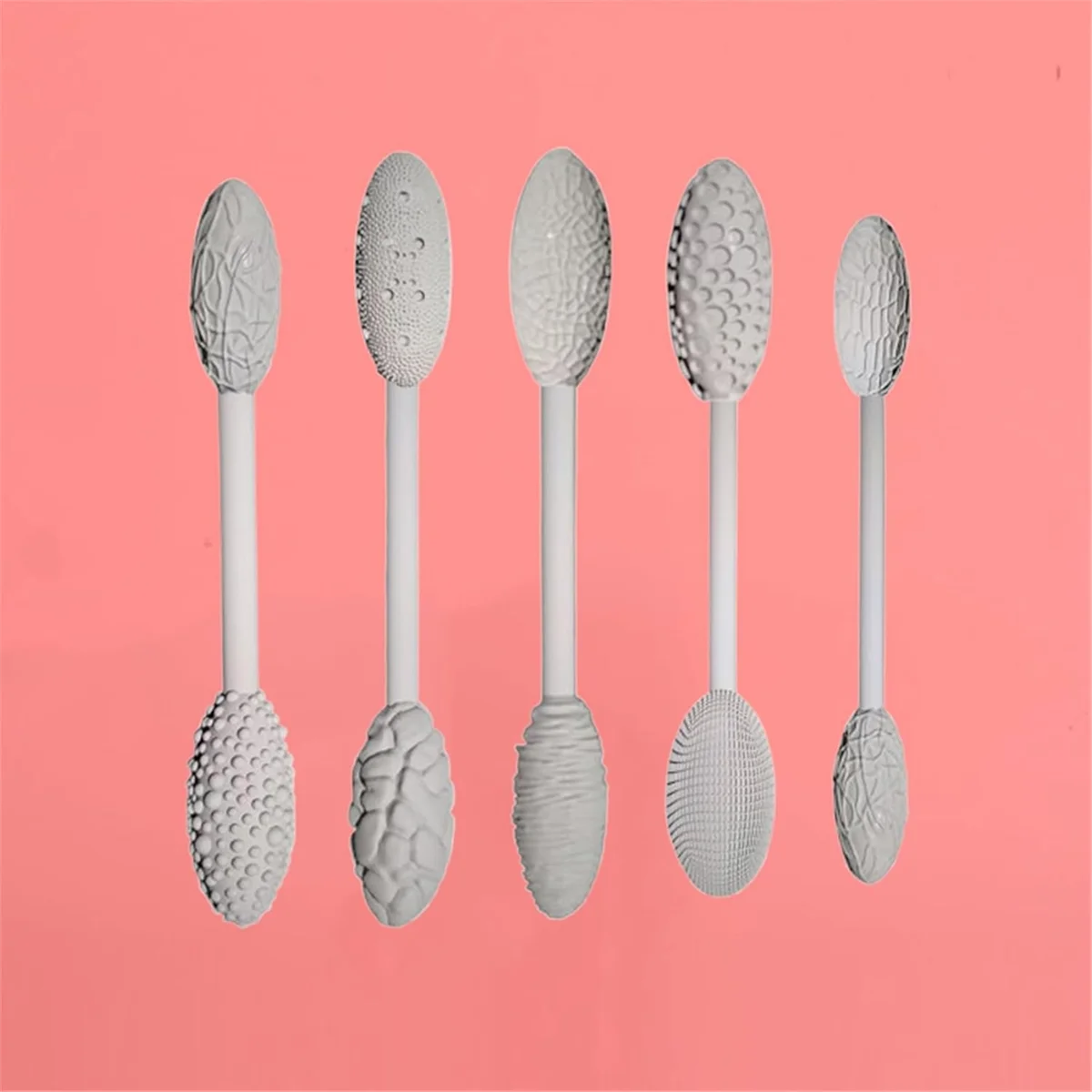 AA98 Texture Tool Set for Art Projects, 5 Piece Oval Pattern Rollers Kit, Modeling Sticks for DIY Crafts (Both Ends)