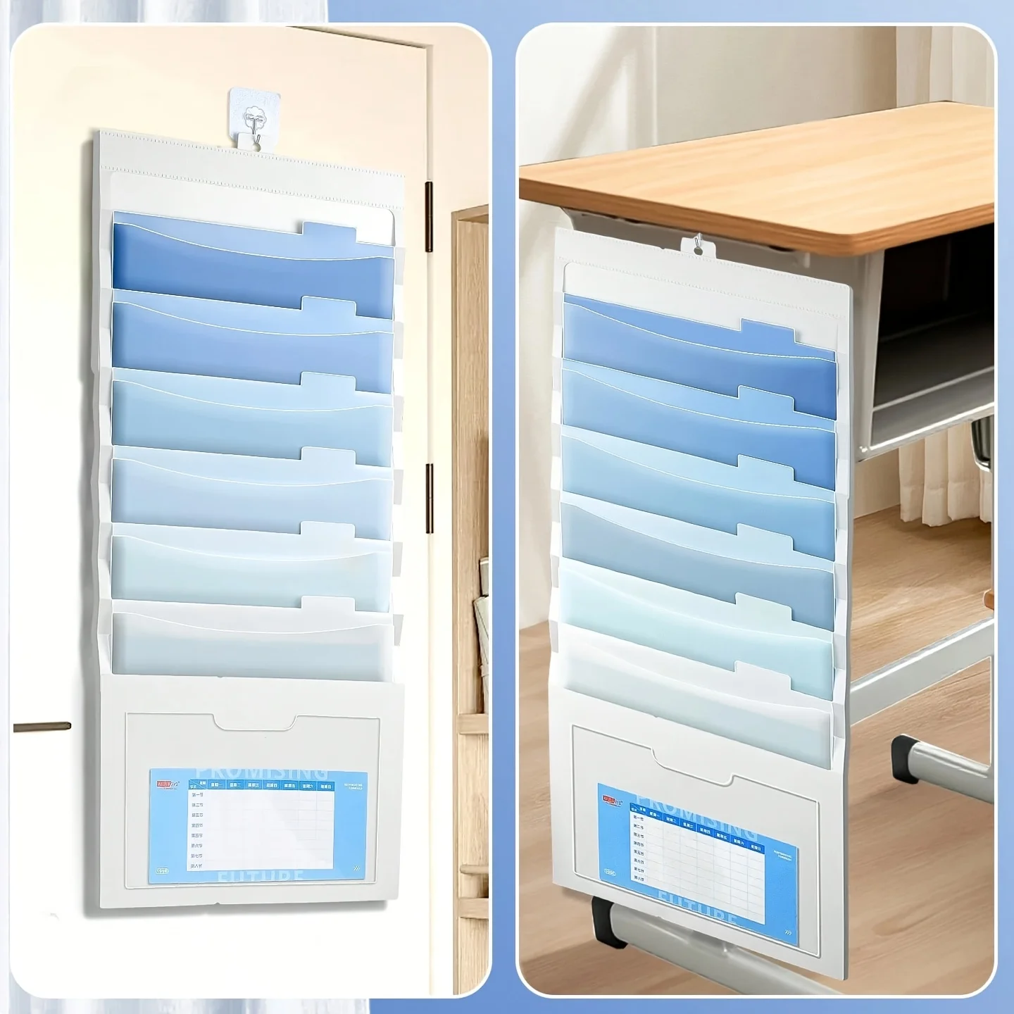 

1 шт. подвесная папка для документов, складная сумка для файлов, расширяемый файловый органайзер с эффектом омбре, идеально подходит как для школы, так и для офиса.