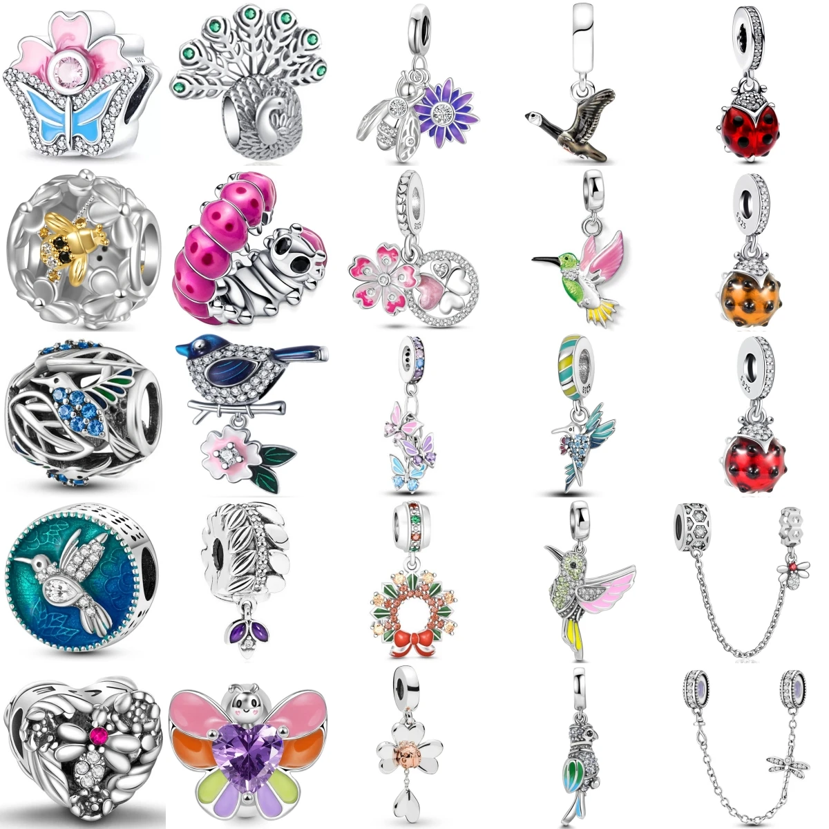 الأصلي الفضة مطلي الاكسسوارات الأزياء سحر النسر جارلاند نقار الخشب حبة صالح قلادة سوار للنساء DIY مجوهرات هدية #1