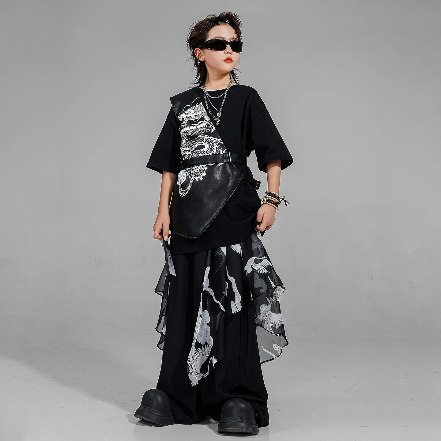 Hip Hop Boys Clothing Oversize Tshirt Street Dance Joggers Pants Girls Blouse Children K-pop Streetwear Kids Costumes Clothes
