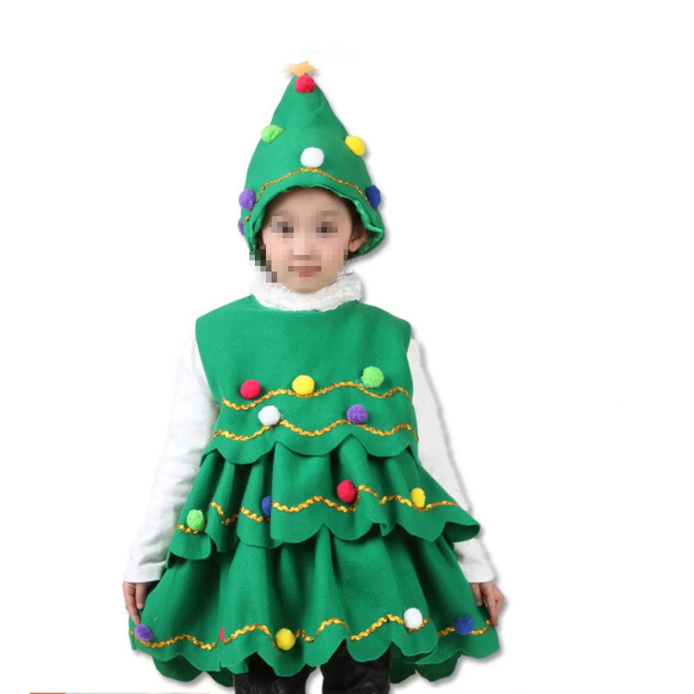 Weihnachts-Performance-Kleid für Kinder, Cartoon-Bühnenkostüm, bequemer, dehnbarer Stoff, Party, Urlaub, Geschenk für Mädchen und Jungen, Rolle