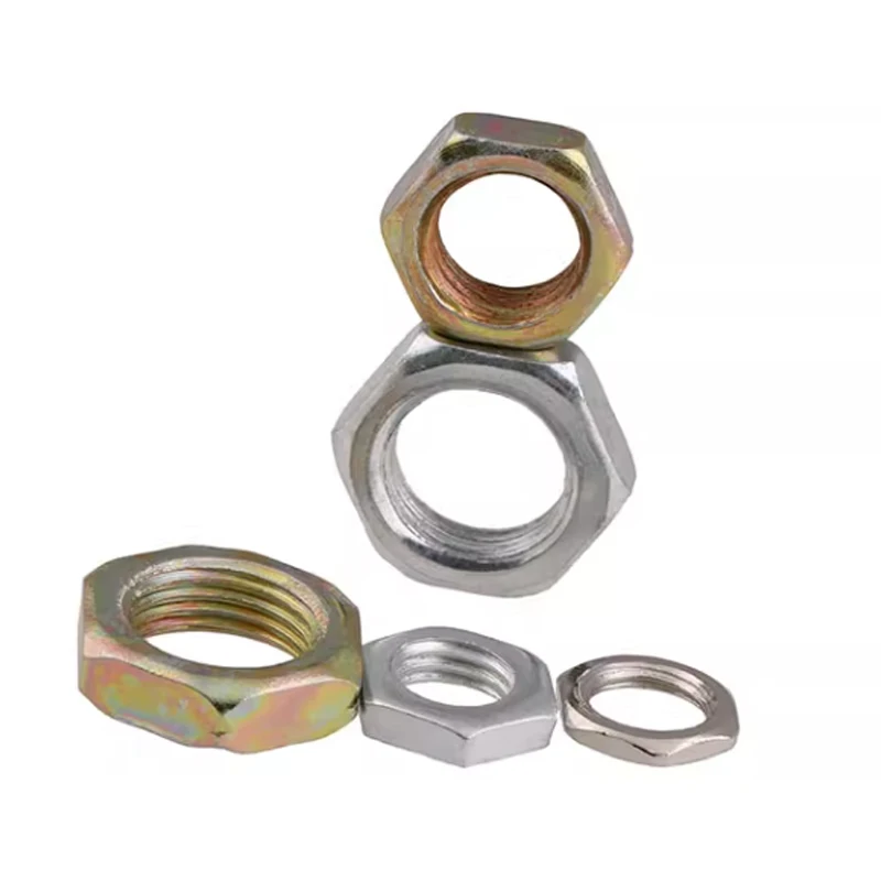 Coloured Zinc / White Zinc / Nickel-Plated Hex Hexagon Thin Nuts Fine-Thread Nut M7 M8 M9 M10 M12 M14 M16