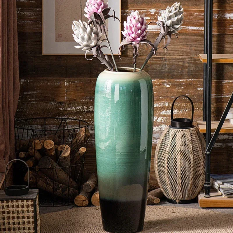 Design Grand Vase Vintage High Floor Cylinder Plant Flowers Vases Luxury Jarrones Decorativos Moderno Nordic Style Home Decor