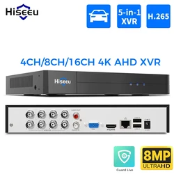 Hiseeu 4K 5 IN1 XVR per AHD Analog TVI CVI CVBS Camera 4CH 8CH 16CH NVR per telecamere IP veicolo/Face/Motion Detection Guard Live