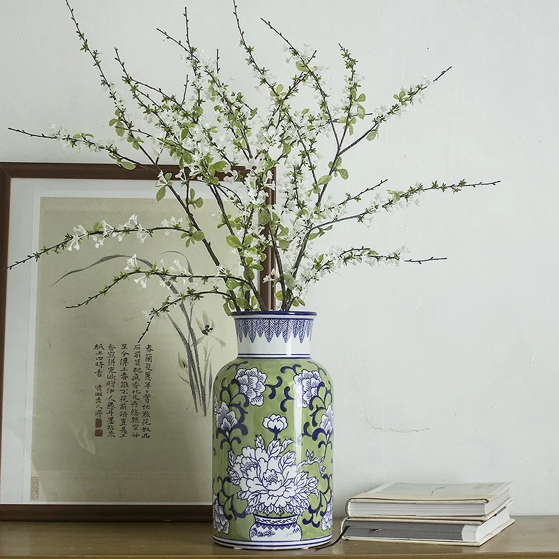 Retro Chinese Vases Hand-painted Pattern Ceramic Vase Living Room Tabletop Decorative Vase Household Furniture Accessories