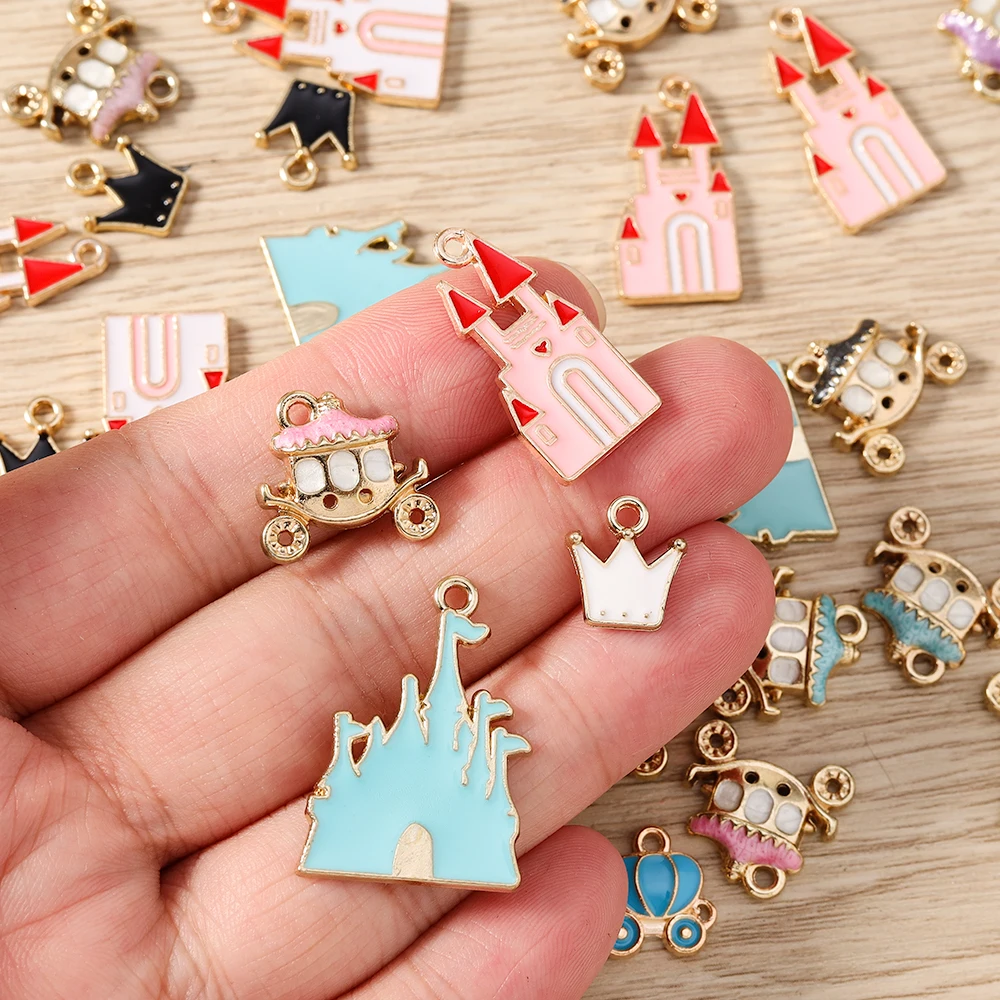 Tusember 20 Stück niedliche Emaille-Anhänger mit Cartoon-Motiv, Prinzessin, Kürbis, Kutsche, für DIY-Ohrringe, Armbänder und Schmuckherstellung – Detail 3