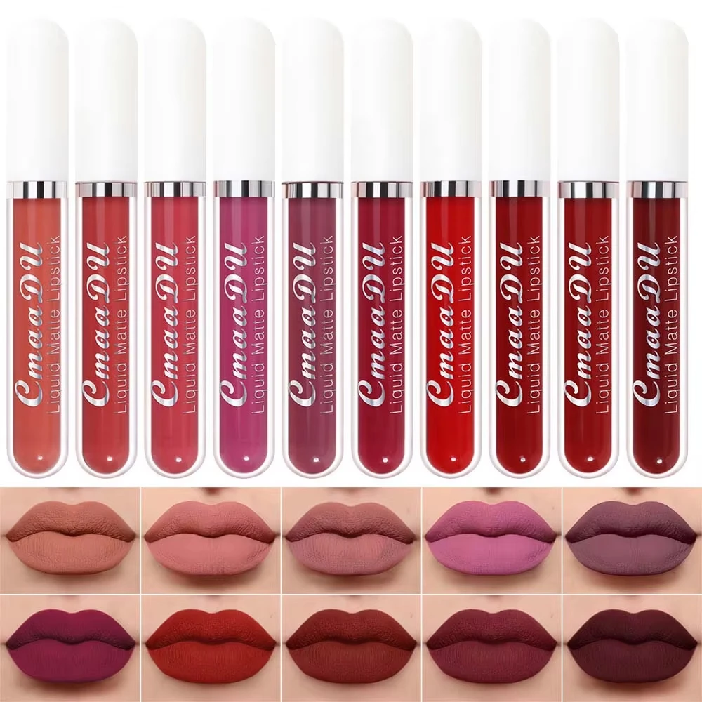 10pcs/Set High Pigment Liquid Matte Lipstick Collection 10 Colors Waterproof Long-Lasting Lip Makeup Glossy Lip Gloss Set - view 2