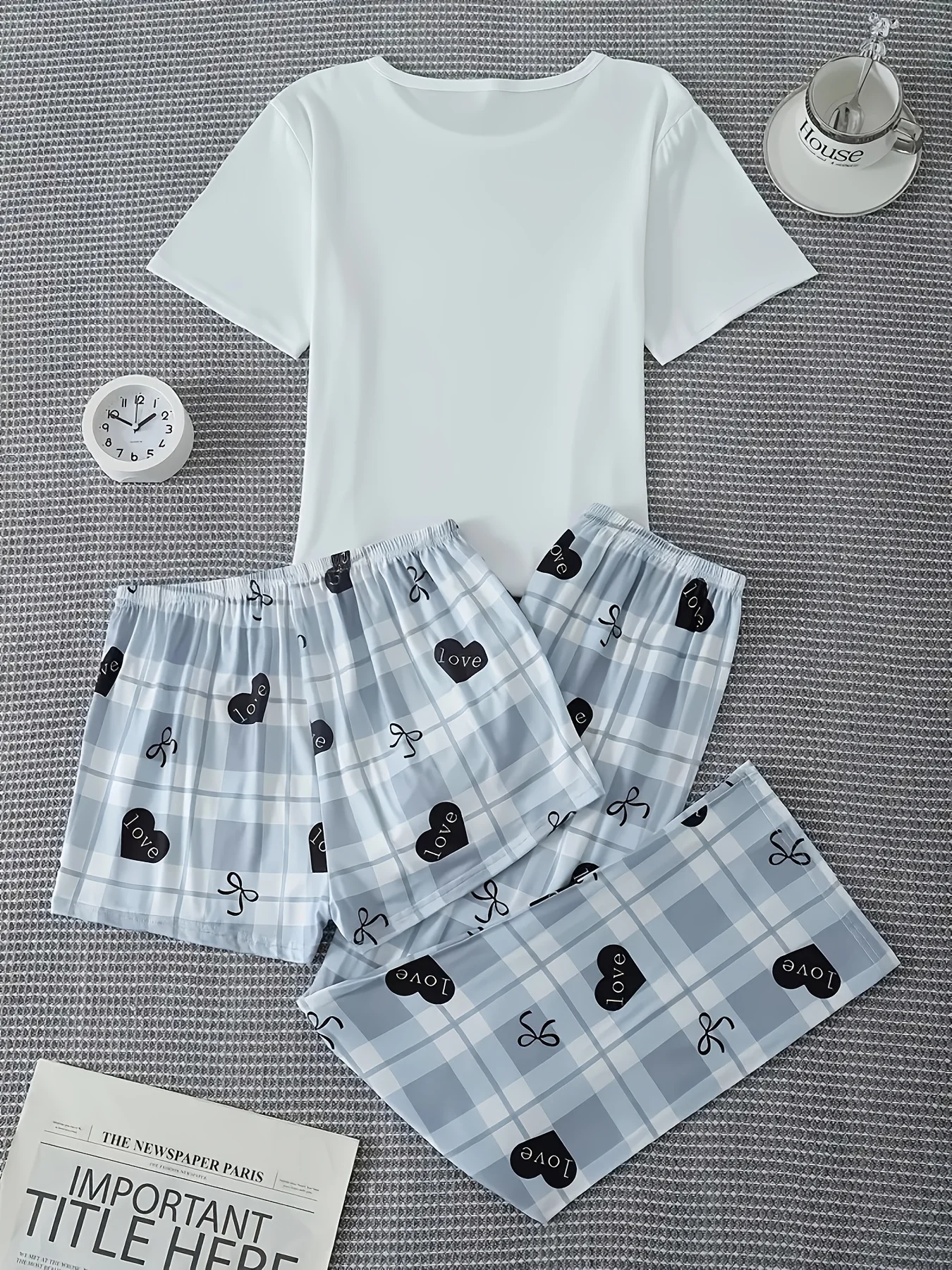 Women's Home Wear, Heart-Shaped Pattern, Soft and Comfortable, Youthful Vibe