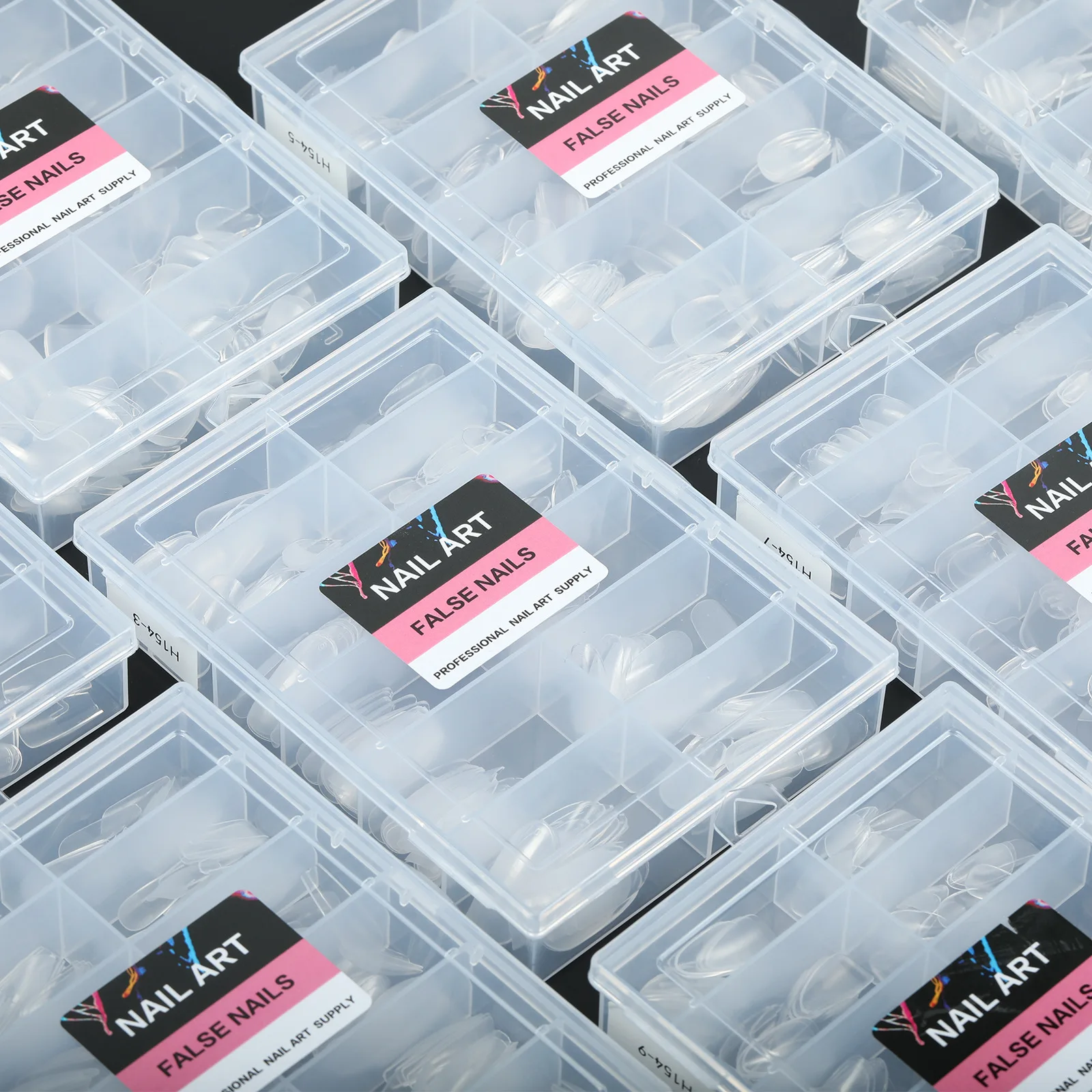 Semi-matte glossy ultra-thin invisible transparent nail tips for extension nails, 216 pieces
