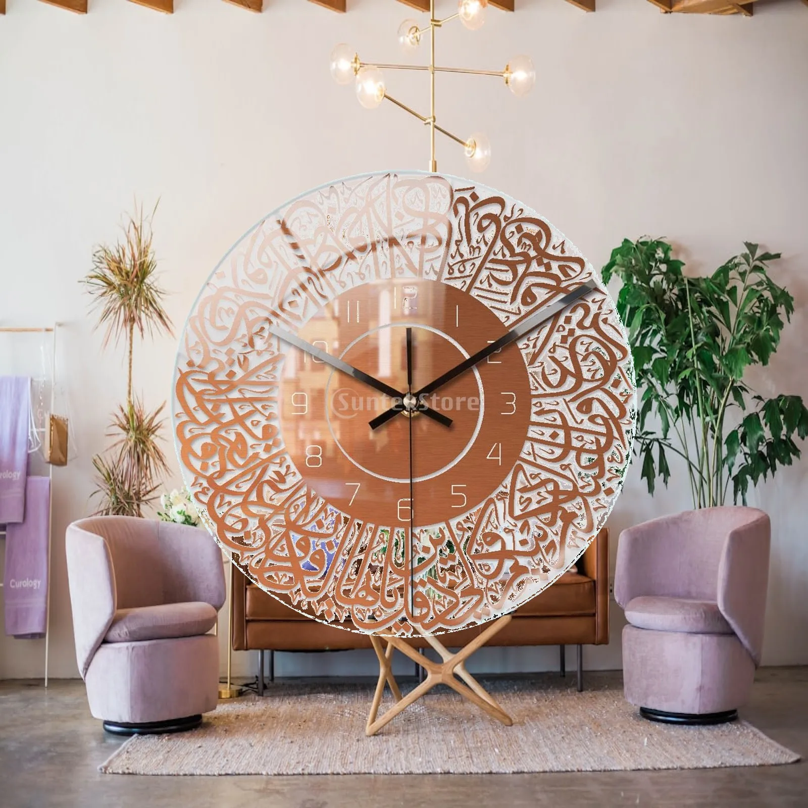 Decorative Wall Clock Acrylic Silent Bedroom Timepiece Modern Style Battery Powered for Home Office Decor
