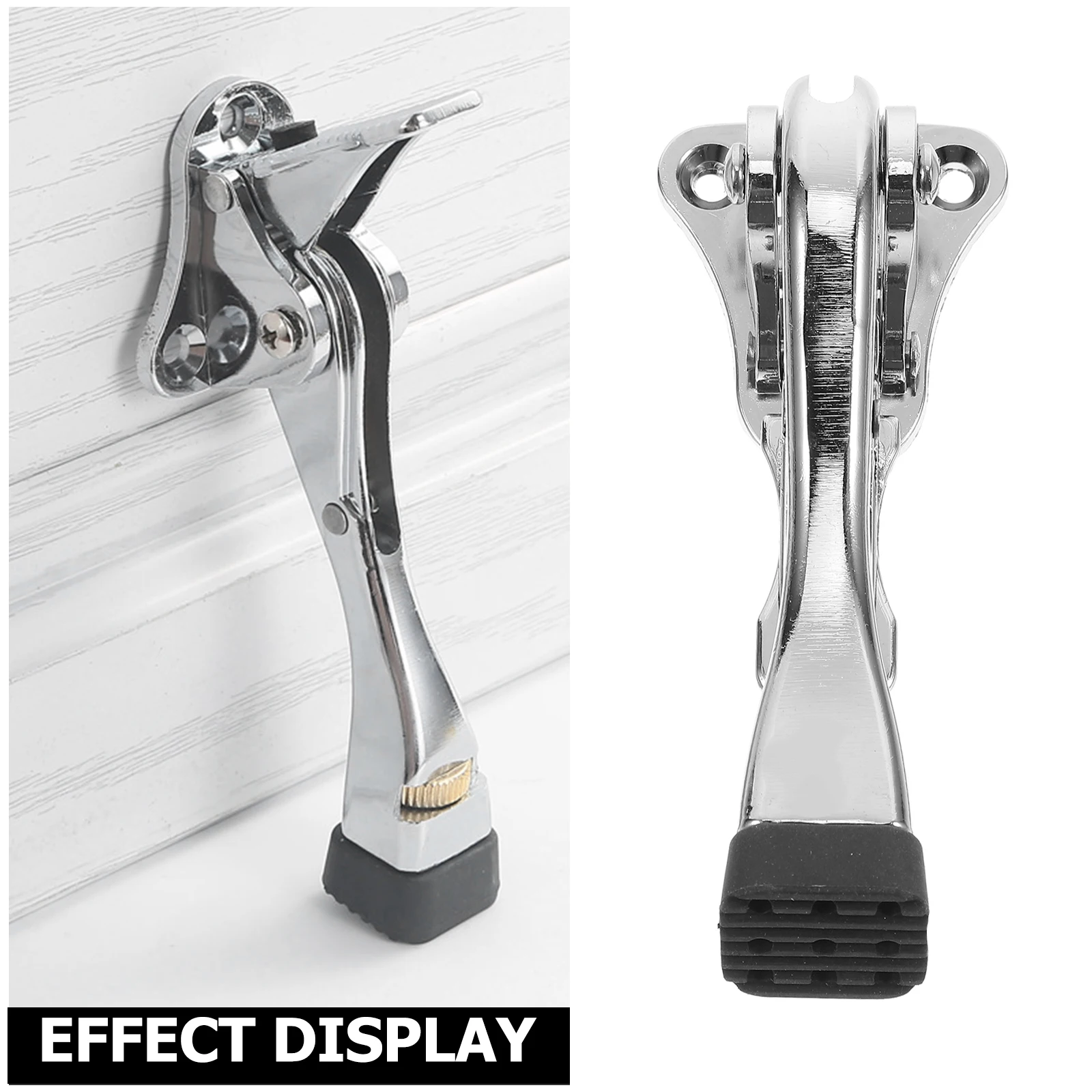 

Heavy Duty Adjustable Door Stop with Rubber Base Kick Down Floor Stopper for Home Office Metal Wall Protector Security