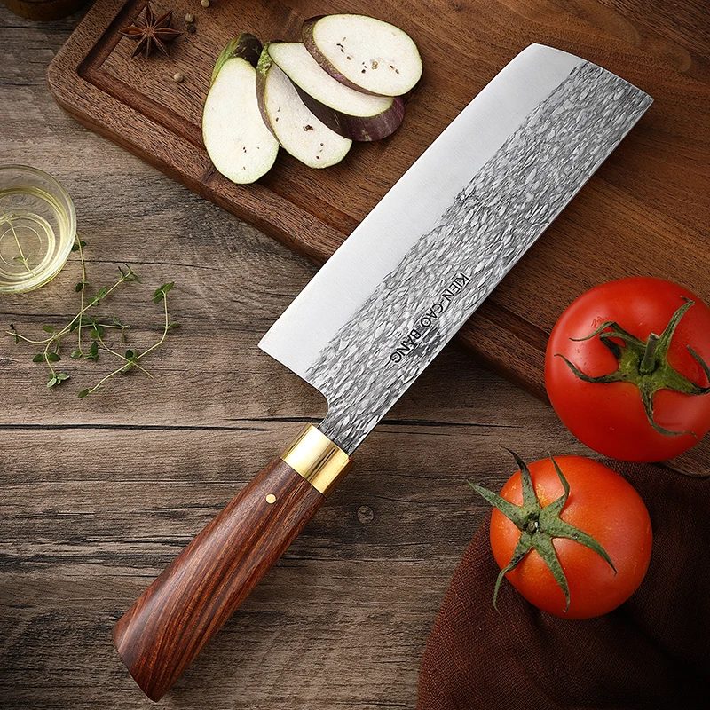 

TJ POP Forged 7 Inch Nakiri Knife 5Cr15 Stainless Steel Sharp Vegetable Knifes Meat Slicing Cleaver Chef Kitchen Cutting Knives