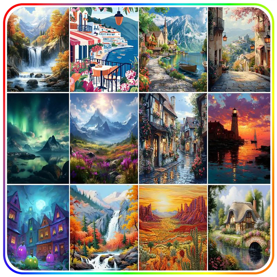 

SDOYUNO Diamond Painting Embroidery Landscape Scenery Handwork Drawing With Diamonds Full Square Round Drill Diy Diamond Mosaic