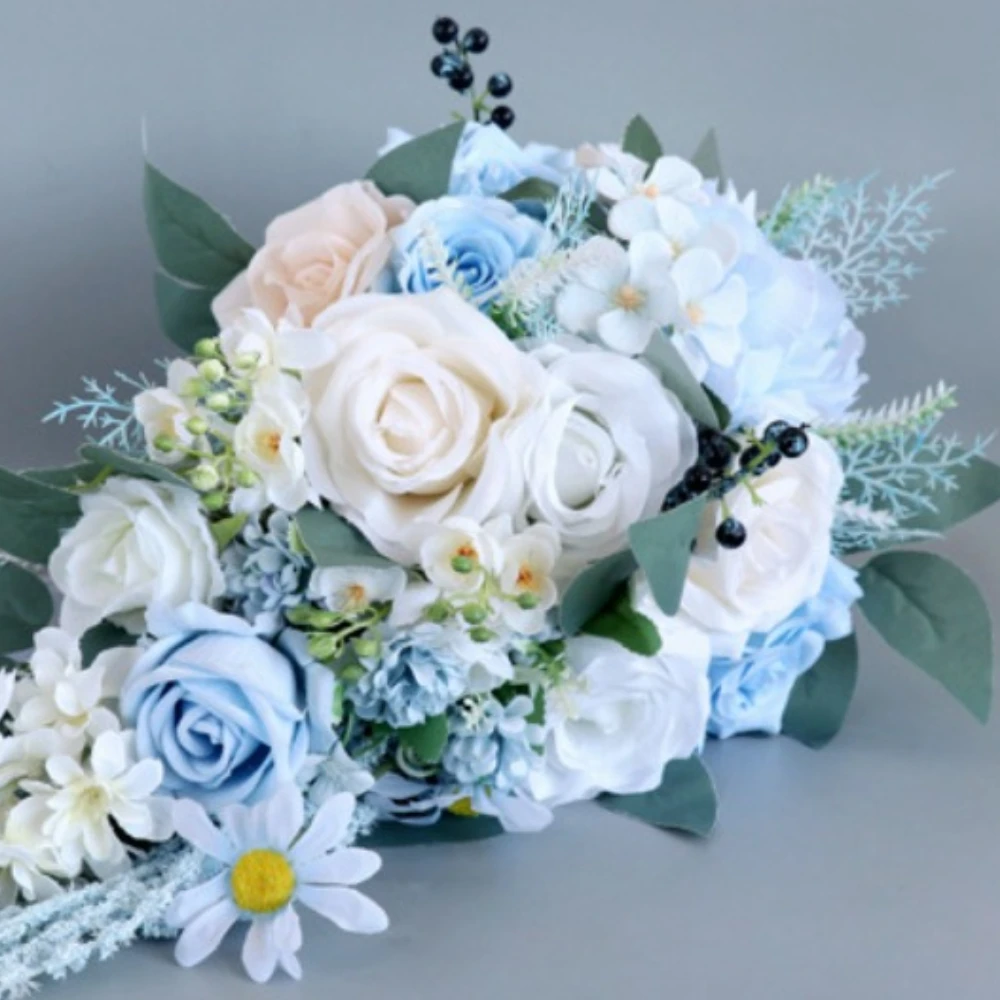 Ramo de novia en forma de lágrima, ramo de rosas de mano, boda, pareja, fiesta de matrimonio, accesorios de boda para el Día de San Valentín