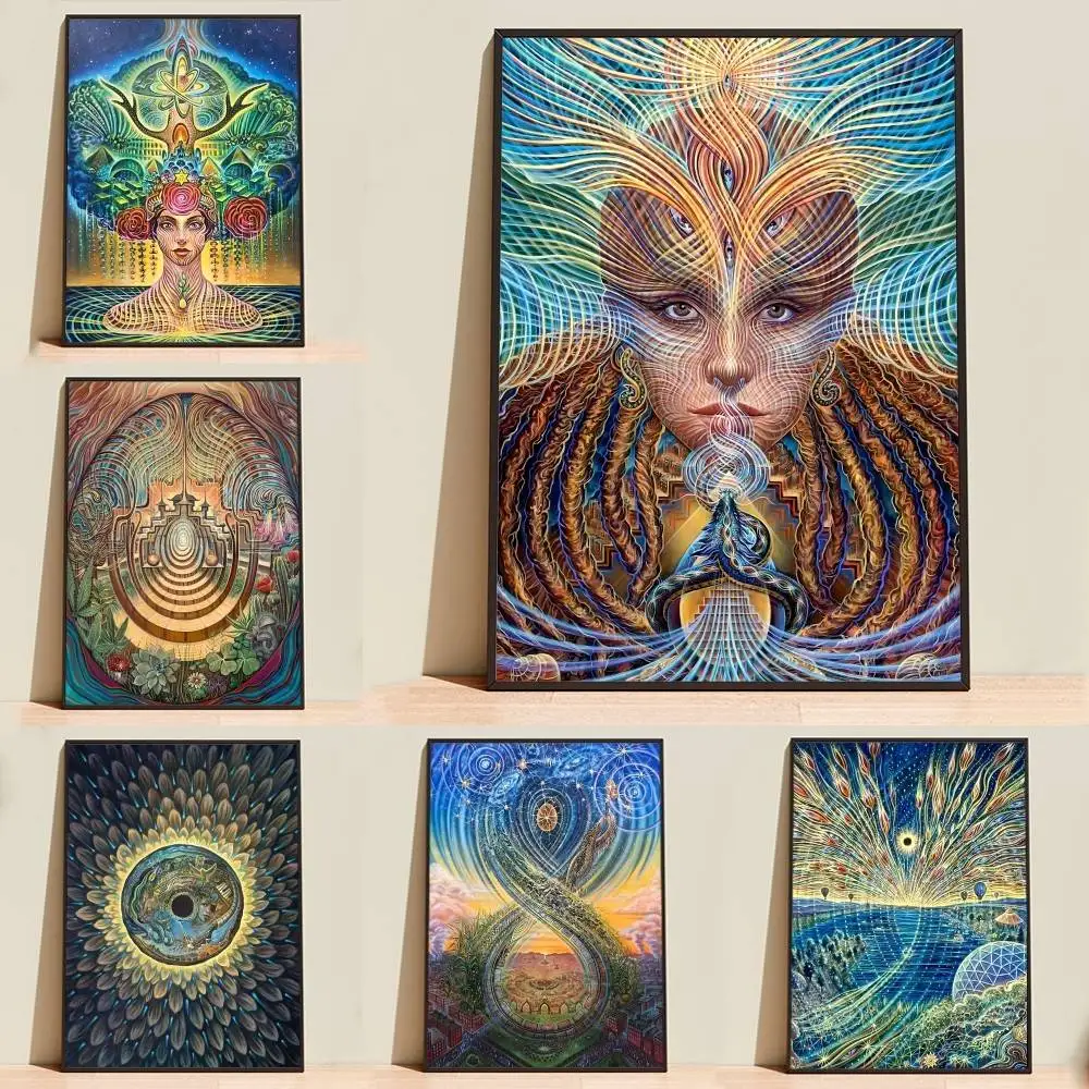 A-Amanda S-Sage Visionary Woman Art  Poster Self-adhesive Waterproof Paper Sticker Coffee House Bar Room Wall Decor