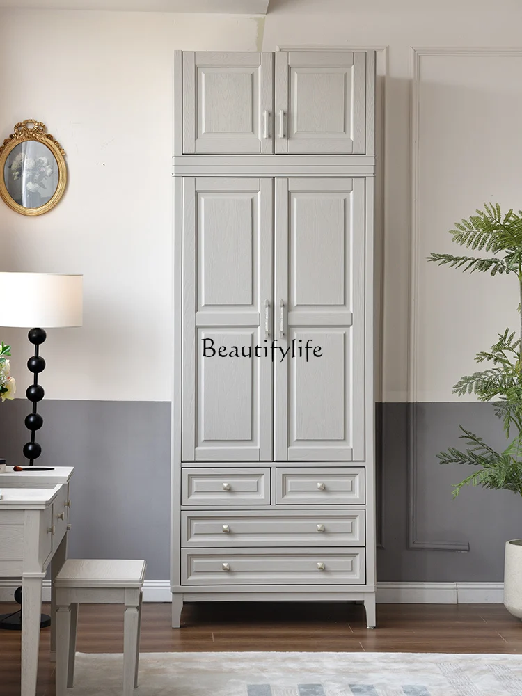 

**American modern light luxury solid wood wardrobe storage 2 doors 4 doors 6 doors combination wardrobe, ash wood