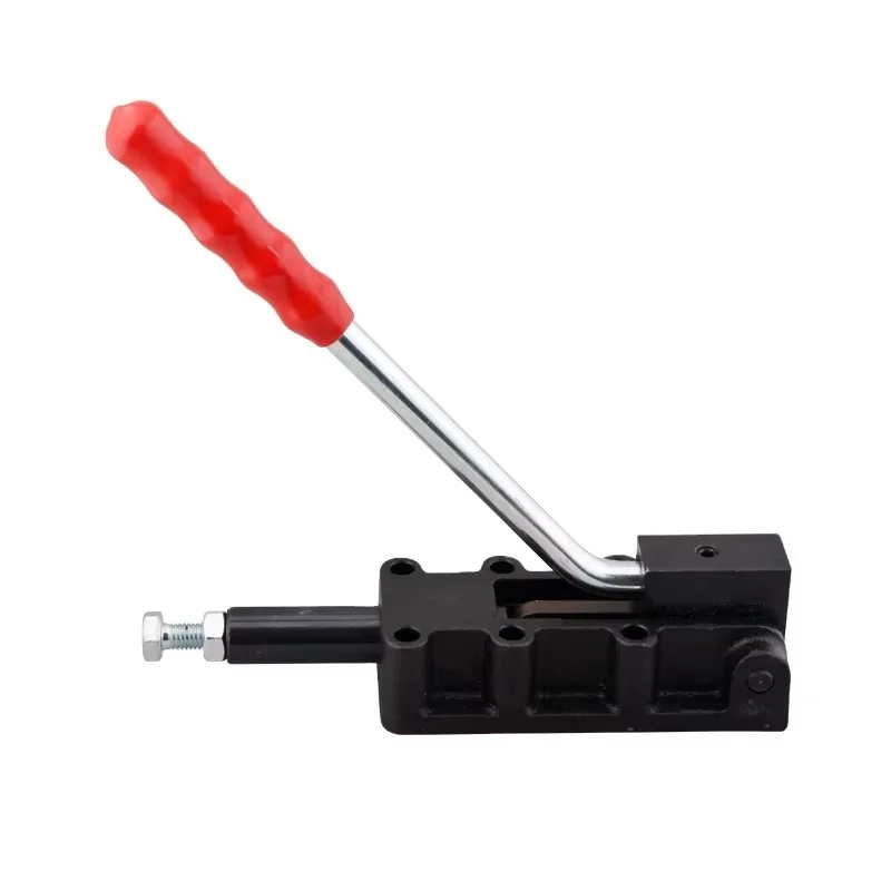 

HS-32500HL Clamp Supplier From 2500kg/5500Lb Cast Steel Base Long Handle Push Pull Straight Line Clamp for Mold