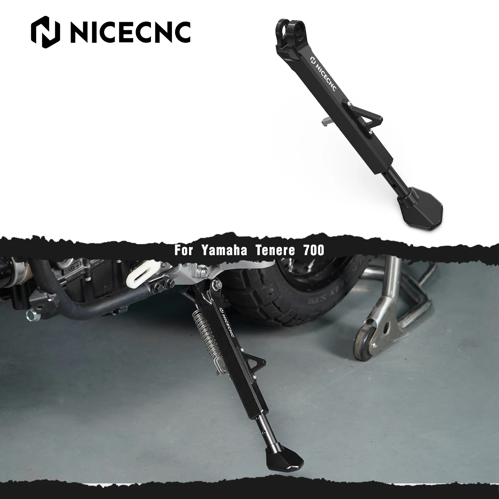 

For Yamaha Tenere 700 2019-2024 NICECNC Adjustable Kickstand Parking Side Stand XTZ700 T700 Rally Edition Tenere 700 Accessories