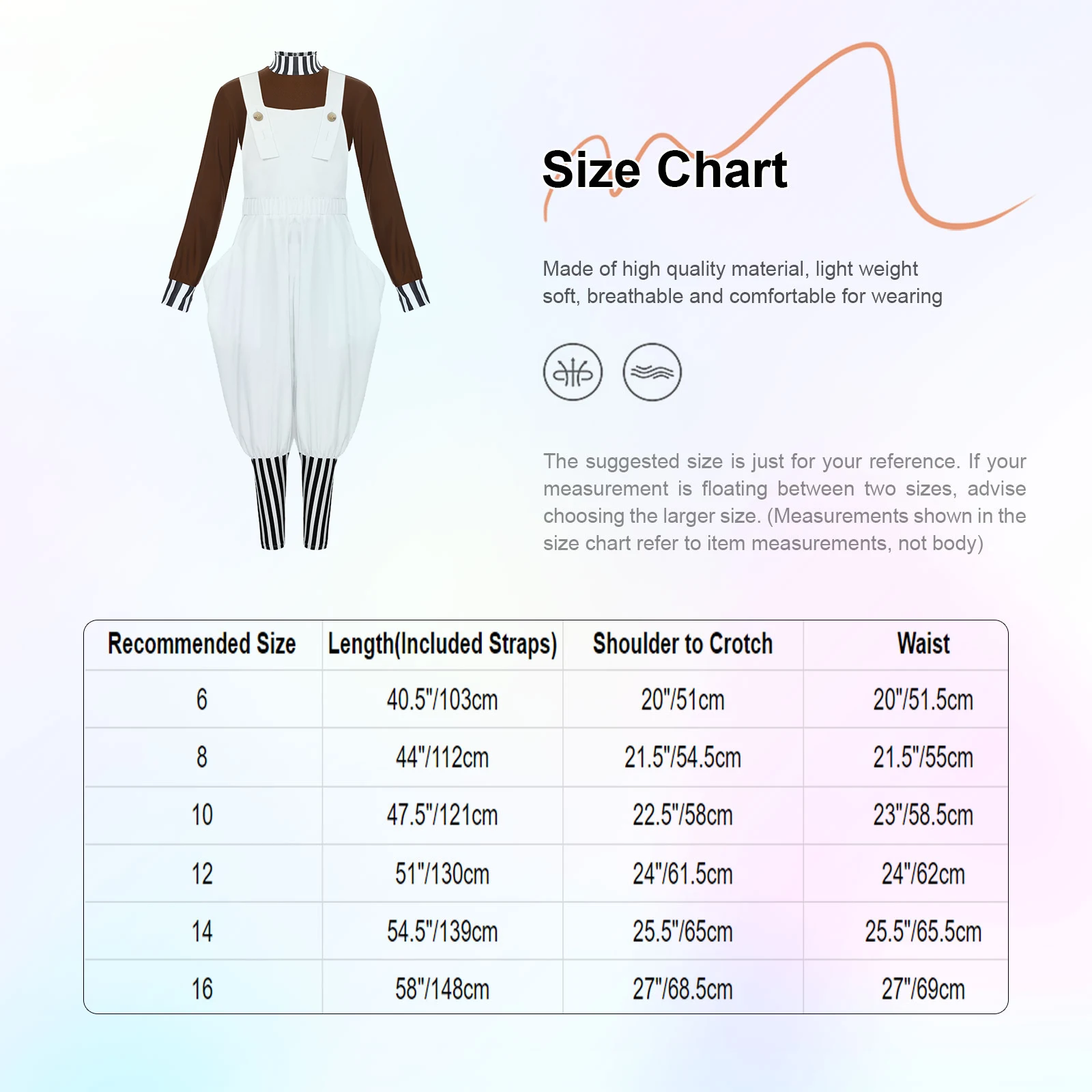 

Kids Girls Boys Halloween Carnival Party Chocolate Factory Worker Costume Long Sleeves Shirts And Overalls Outfit for Dress-up