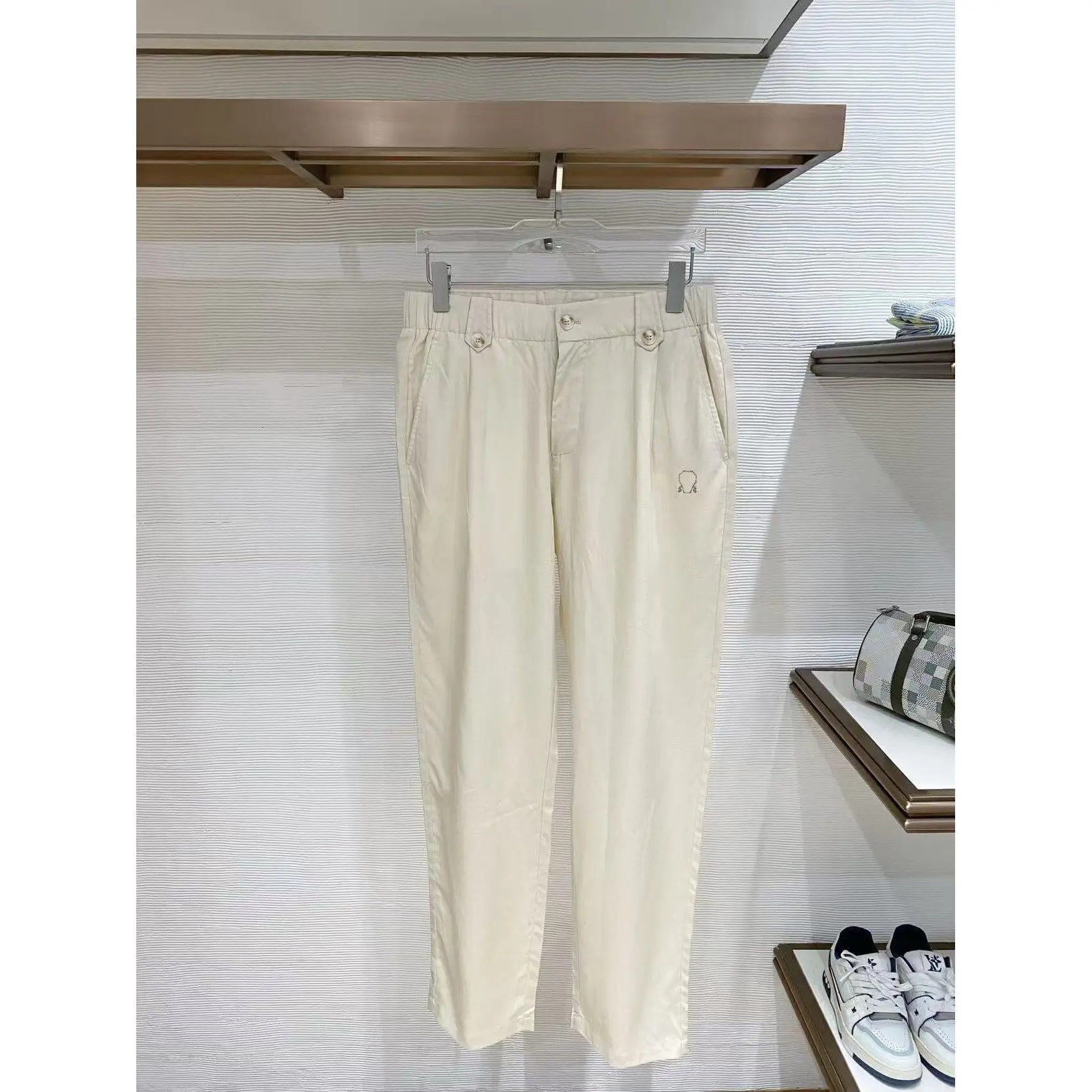 

Брюки BC Italian Old Money Wind Straight из льна с вышивкой, повседневные