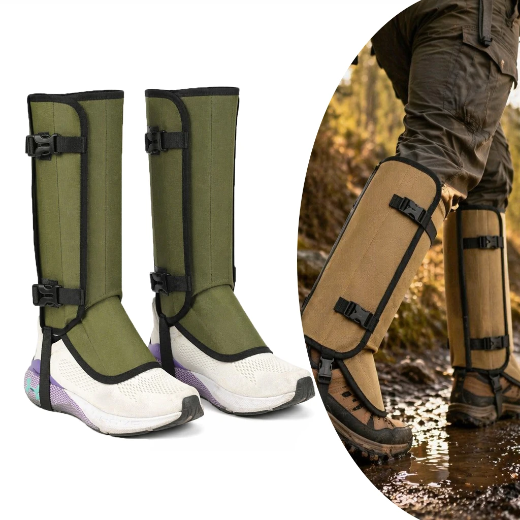 Scratch Resistant Anti-Snake Leg Protector Cover, Adjustable Outdoor Boot Gaiters for Ski Climbing Camping Hunting Trekking