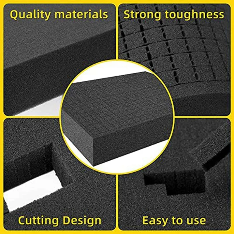 Grid Foam Cube-Foam, 4 Pieces 400X300x50mm/4 Pieces 400X300x10mm, Tool Box Camera Case Foam, Case Insert,Tool