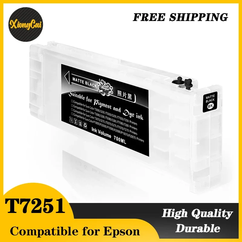 NEW T7251-T7254 T725A T7251 Compatible Ink Cartridge Filled With Ink For Epson SureColor F2000 F2100 600ML/PC (5 Colors Options)