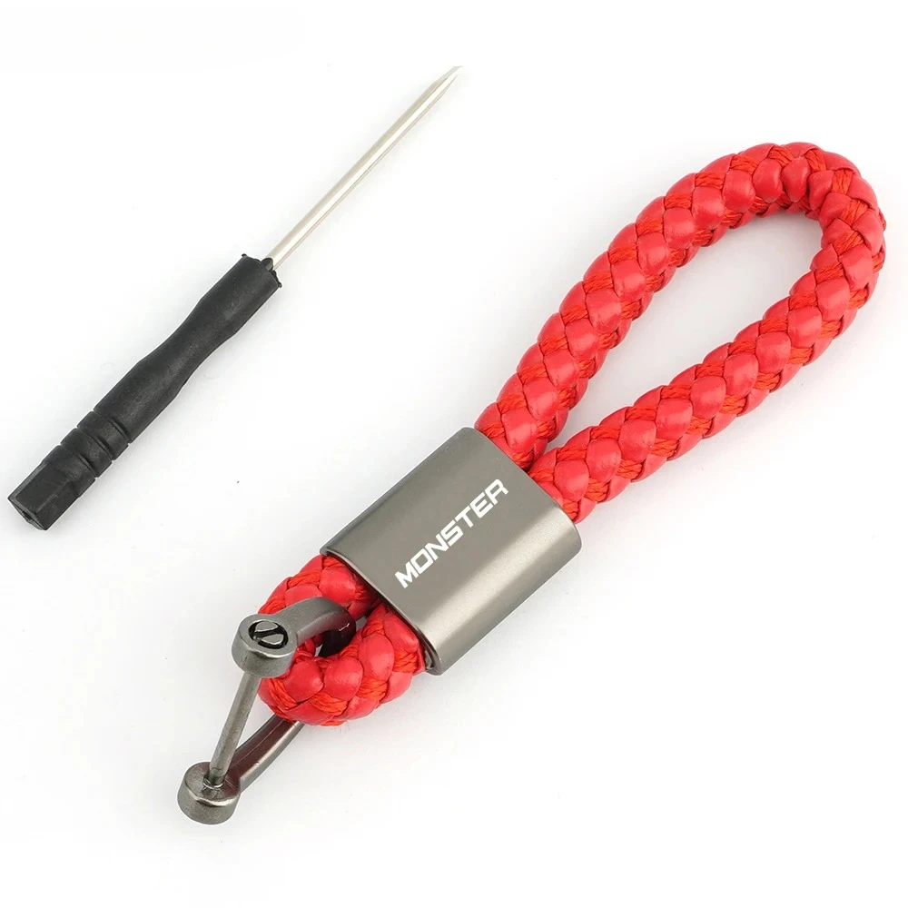 New Fashion Motorcycle Leather Rope Keychain For Ducati Monster 696 795 796 797 821 937 S2R 800 Keyring Key Chain Accessories