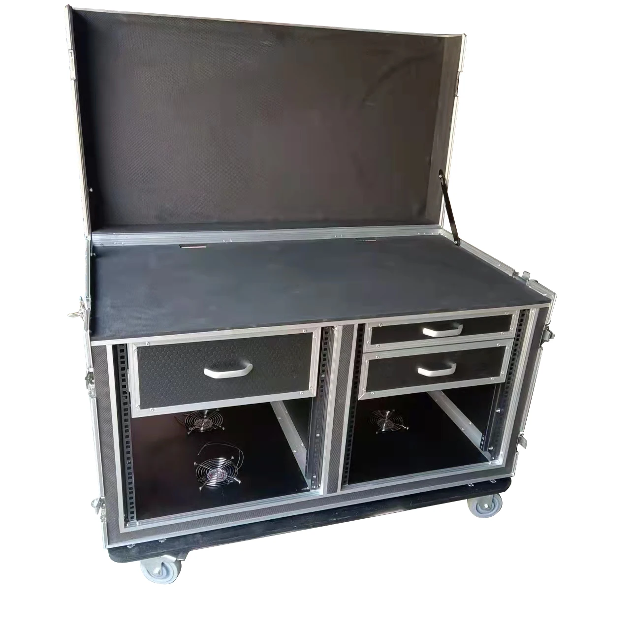 Computer System Flight Rack Case For Net Live Video Production Mobile Studios Station Broadcasting With Drawers