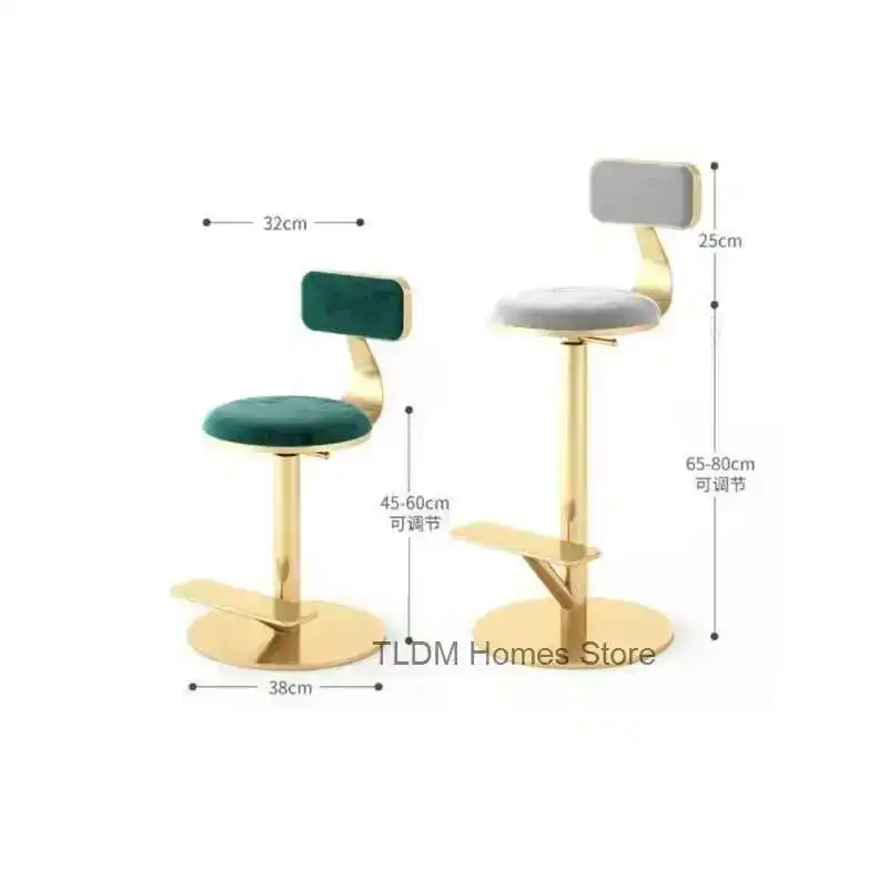 Meubles nordiques chaise de Bar chaise haute design maison chaises de Bar rotatives fer tabouret de levage pieds hauts tabourets Bv