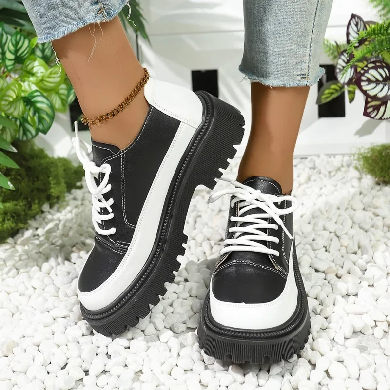 2025 Hot Sale Ladies Shoes Plus Size Women's Vulcanize Shoes Platform Women Sneakers Round Toe Mixed Colors Ladies Casual Shoes