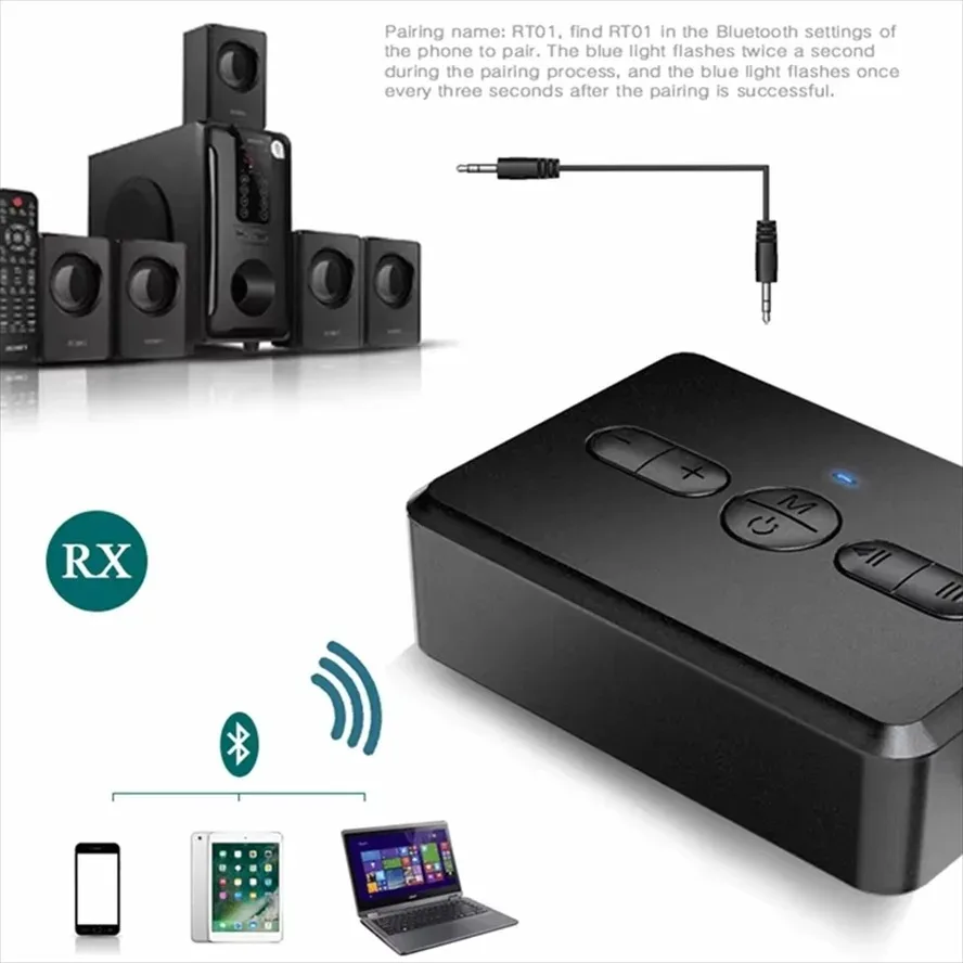 بلوتوث 5.0 استقبال الصوت الارسال RCA 3.5 مللي متر AUX جاك الموسيقى ستيريو 400mah محول لاسلكي يدوي دعوة لسيارة PC TV #1