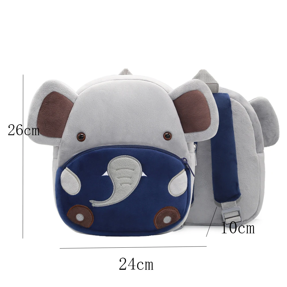 New Children's Day Gift Bag Kindergarten Cartoon Cute Plush Backpack Custom Embroidered Name Baby Outgoing Elephant Snackbags