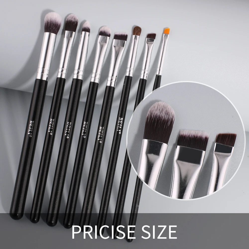 BEILI Makeup Brushes black 15pcs Natural Hair Eyeshadow Eyebrow Eyeliner Eyes Blending Brush Set with Bag brochas