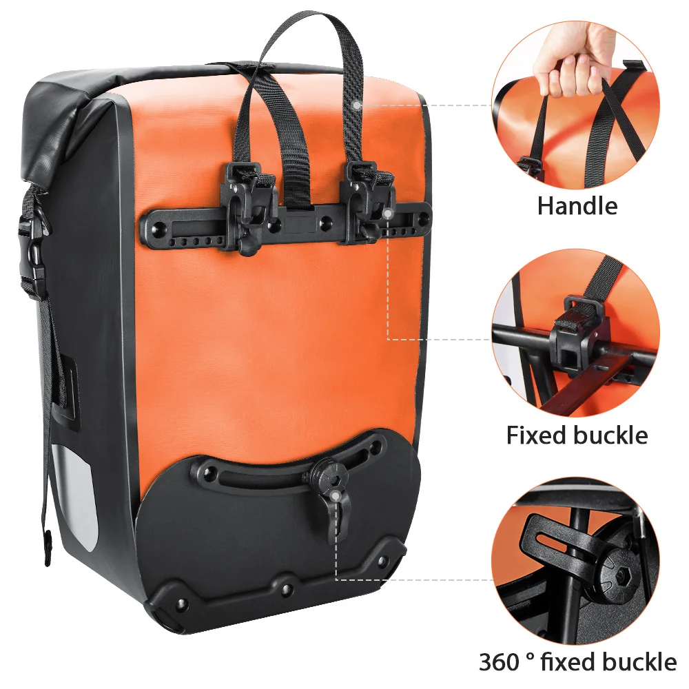 NEWBOLER Fahrradtasche, 27 l, großes Fassungsvermögen, wasserdicht, Reise-Fahrradtasche, Fahrrad-Rücksitz, Kofferraumtasche, elektrisches Fahrradzubehör – Detail 4