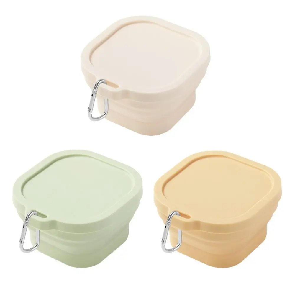 

Large Capacity 400ml Foldable Lunch Box Portable with Lid Camping Bowls Silicone Non slip bottom Food Storage Container Outdoor