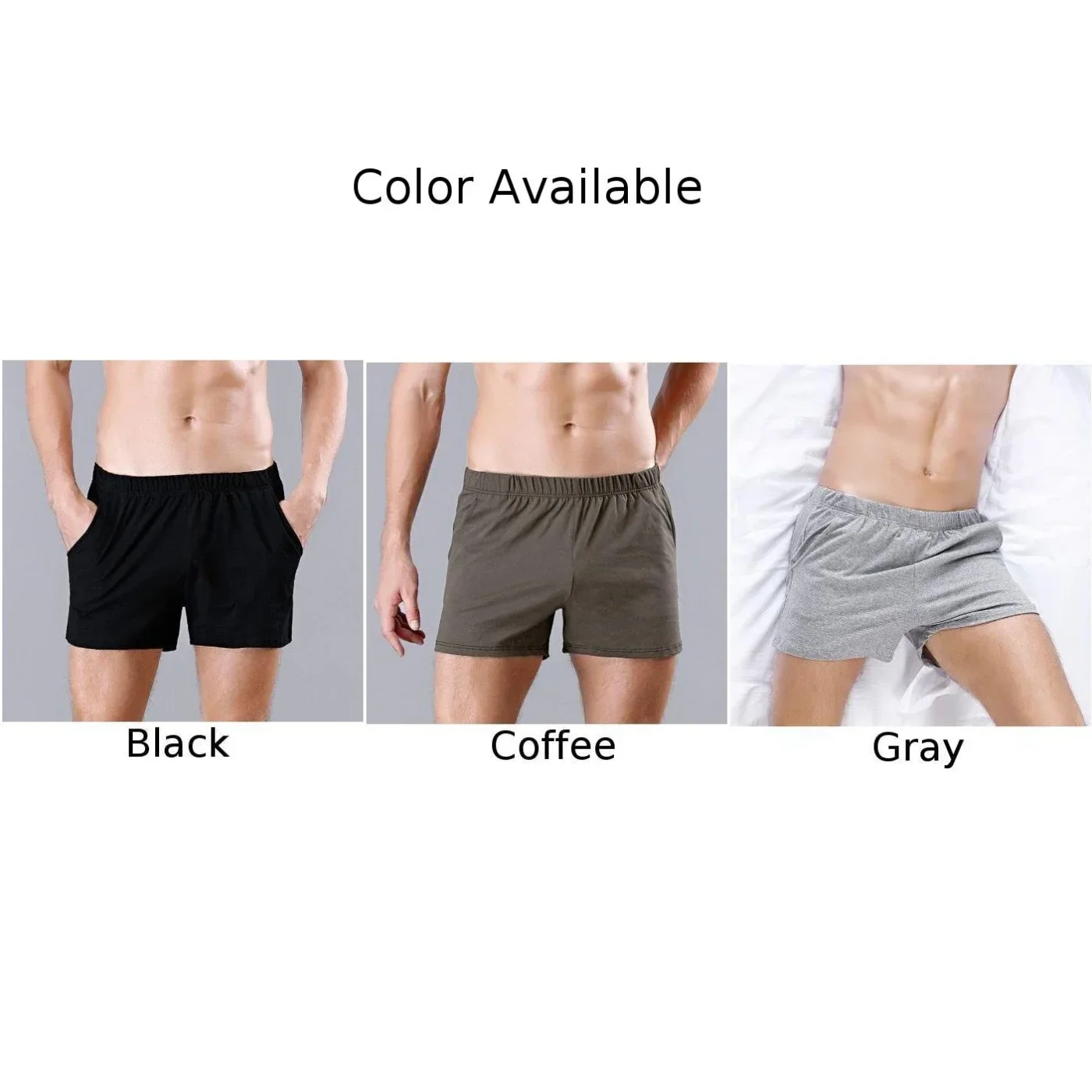 Casual Summer Man Sleep Bottoms Shorts Solid Color Breathable Soft Cotton Shorts Pants For Men Sleepwear Nightwear Clothing