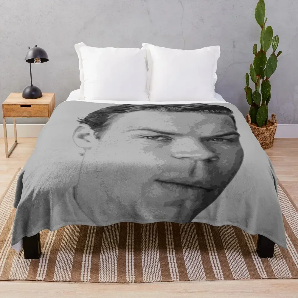 Will Poulter Pop Art Portrait Throw Blanket