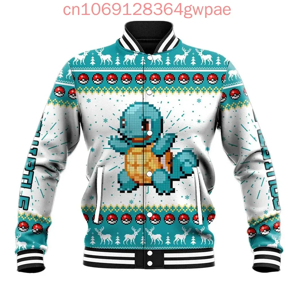 

Pokemon Growlithe Baseball Jacket Coat Men and Women Y2K Button Casual Cool Baseball Jacket Tops