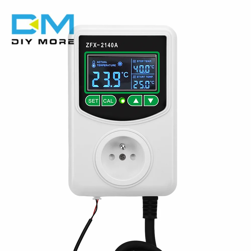 ZFX-2140A LCD Digital Thermostat High Precision High Power 2200W-3500W 16A NTC Thermistor Temperature Controlling 45-300 C