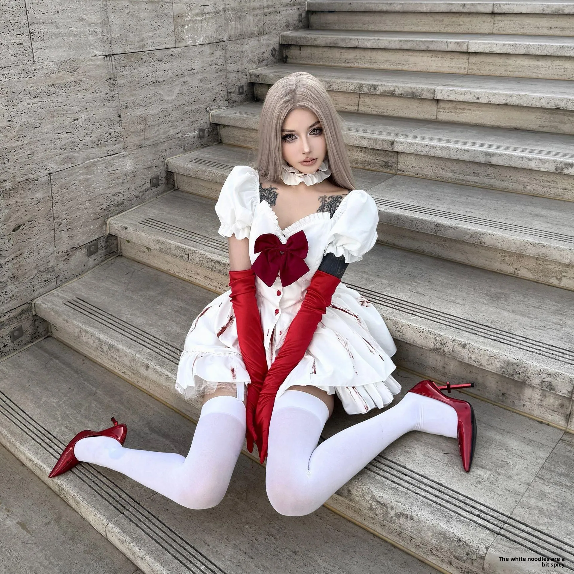 

Готический Sle Bloody Doll Par Костюм Колледж Тема Хэллоуин Наряд Женская Традиционная Одежда Сценическое Выступление Dr