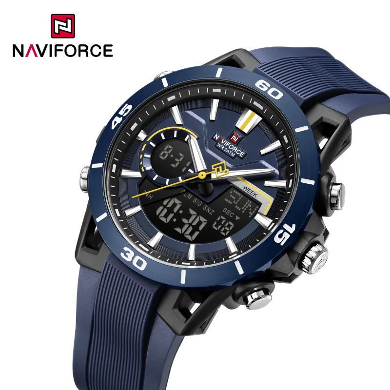 High Quality NAVIFORCE Casual Men Dual Watch Sport Water Resistant Countdown Wristwatch Man Chronograph Alarm Clock Reloj Hombre