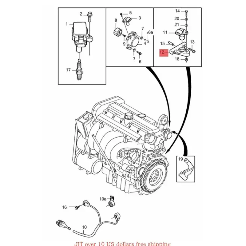 Thay thế 30637803 Giá đỡ cảm biến vị trí trục khuỷu Hỗ trợ đánh lửa trục