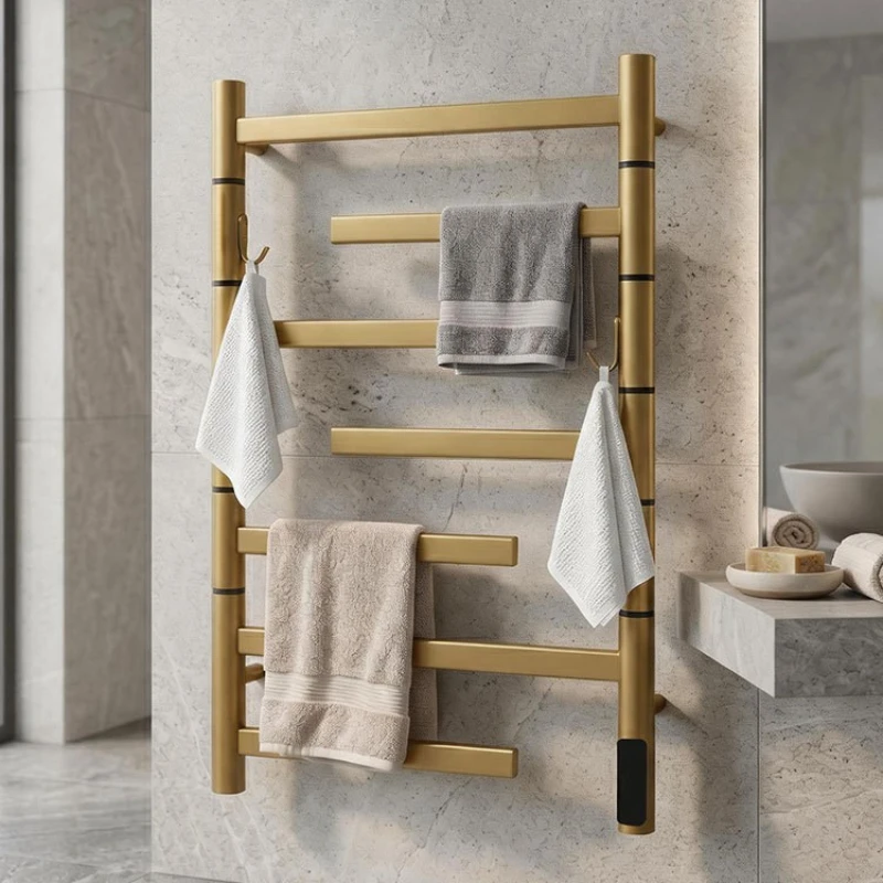 Stainless Steel Electric Heating Towel Rack Antibacterial Thermal Towels Rack Waterproof Cloth Warmer Multilayered Clothes Dryer