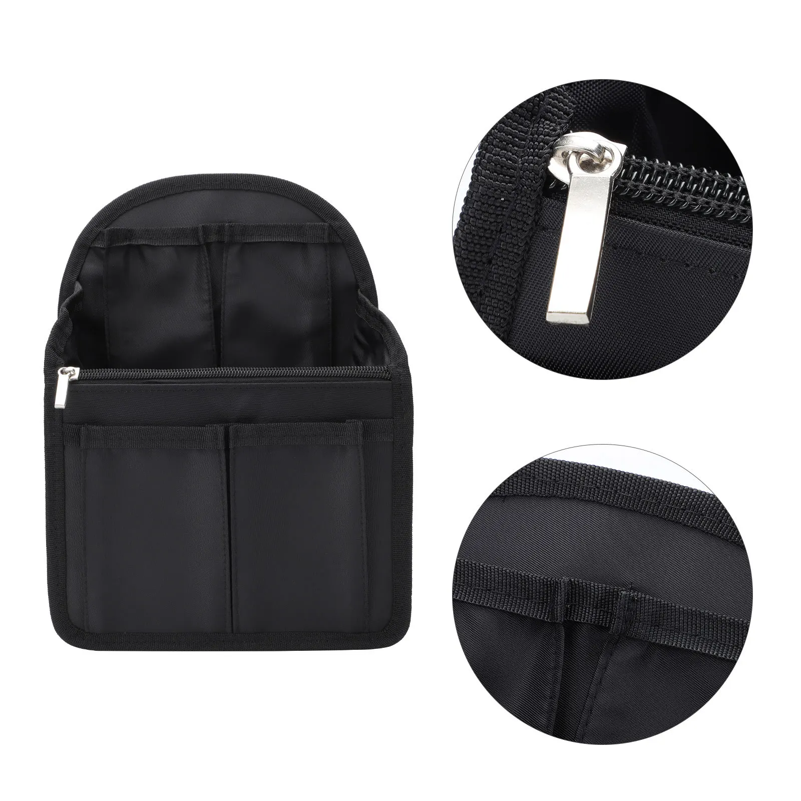 

1Pcs Inner Liner Organizer Pack Black Travel Bag Lightweight Nylon Multi-Pocket Storage Insert for Backpack Portable Storage